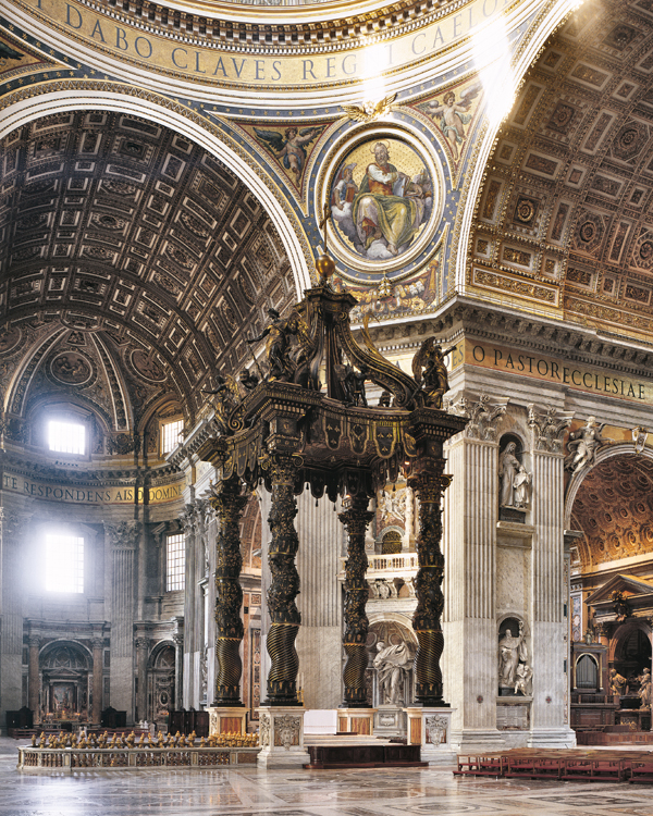 basilica di San Pietro, la prospettiva berniniana del Baldacchino
e della Cattedra